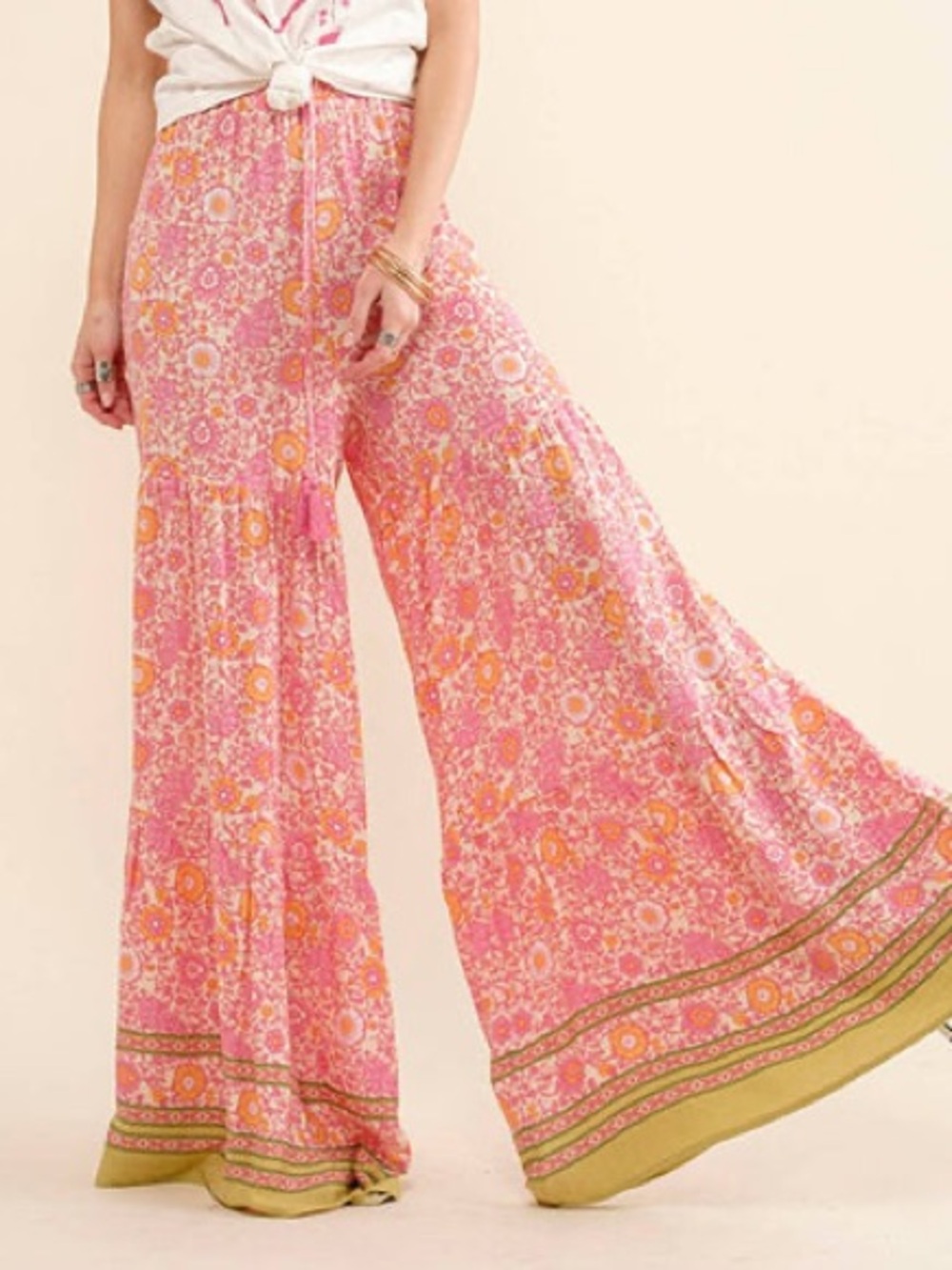 Floral Print Wide Leg Pants - Picture 3 of 5